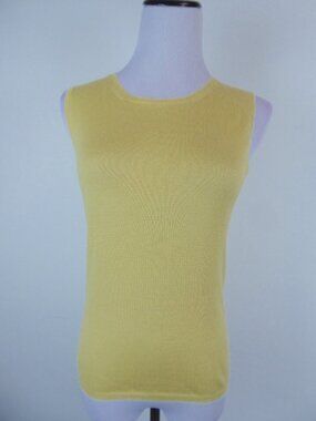 PRADA ITALY GOLD Sleeveless CASHMERE SILK SWEATER i42